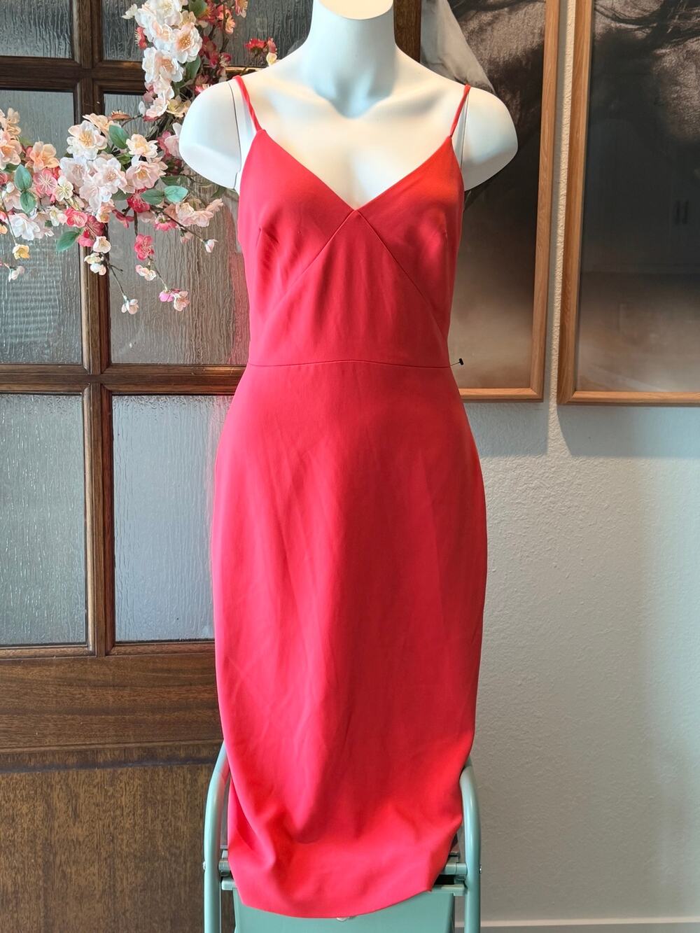 Monique Lhuillier Pink Open Back Sheath Dress